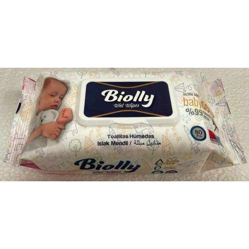 BIOLLY PINK BABY WIPES WITH 80 UNITS