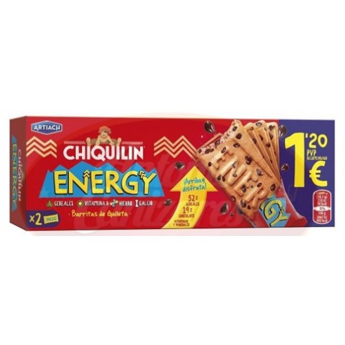 CHIQUILIN BOLACHAS ENERGY 80 G  PVP € 1,20 VALIDADE  -  8/2024