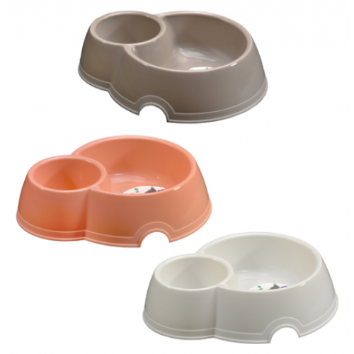 PLASTIC BOWL FOR ANIMALS 2 ROOMS